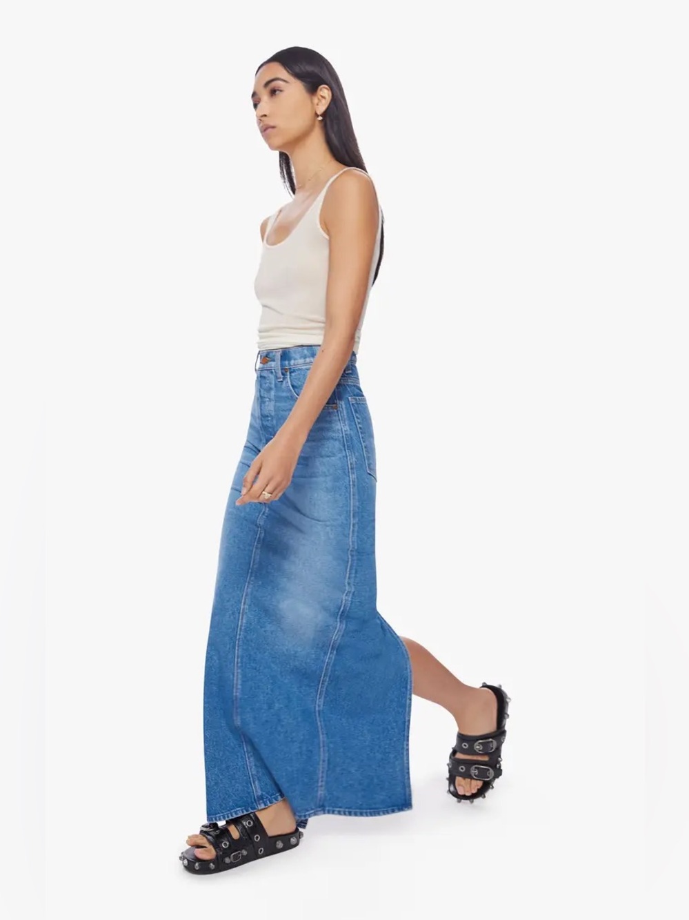 SNACKS! • Mother Denim 26” Candy Denim Stick Maxi Skirt